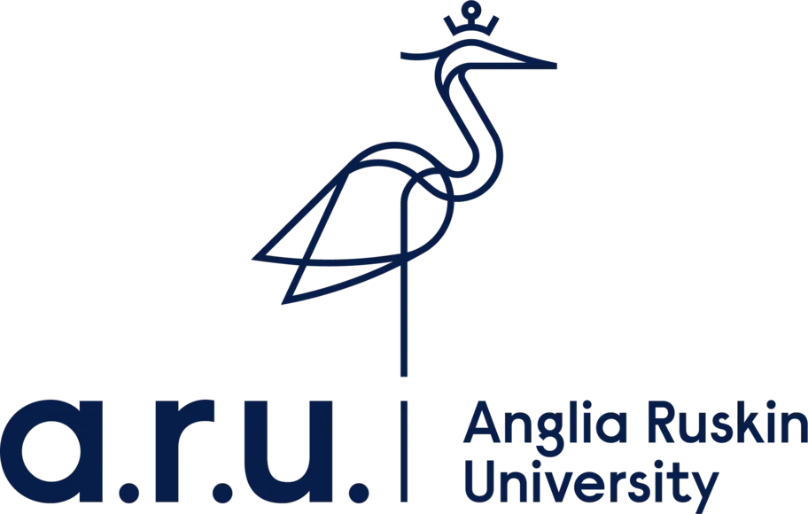 Logo of Anglia Ruskin University featuring a heron silhouette on a white background.