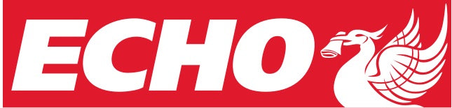 Echo logo with a red background and white text and emblem.