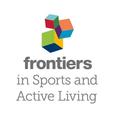 Logo for 'frontiers in Sports and Active Living' with colorful geometric design on a white background