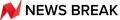 Logo of 'News Break' with a red triangle on a black background