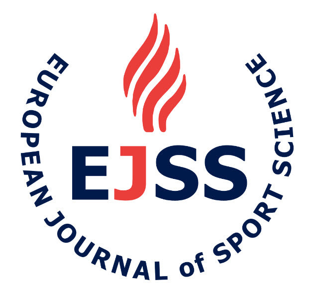 Logo of the European Journal of Sport Science with red and blue design on a white background