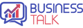 Logo of Business Talk with a blue and red design on a white background