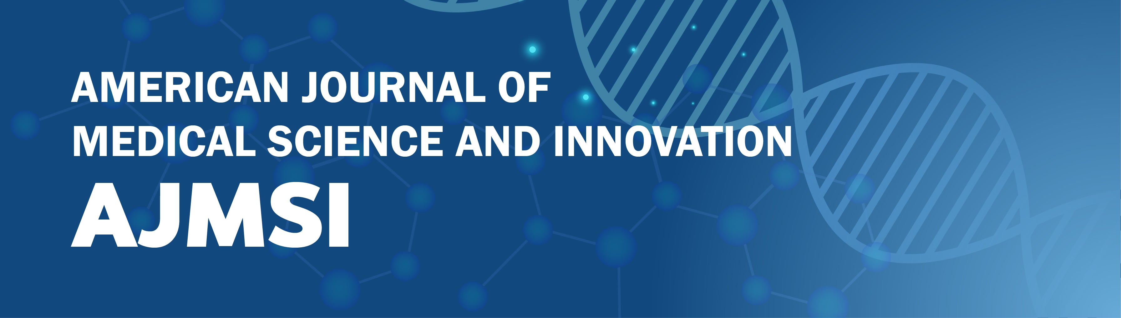 Logo of American Journal of Medical Science and Innovation (AJMSI) on a blue background with circular designs.