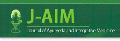 Logo of J-AIM Journal of Ayurveda and Integrative Medicine with green background
