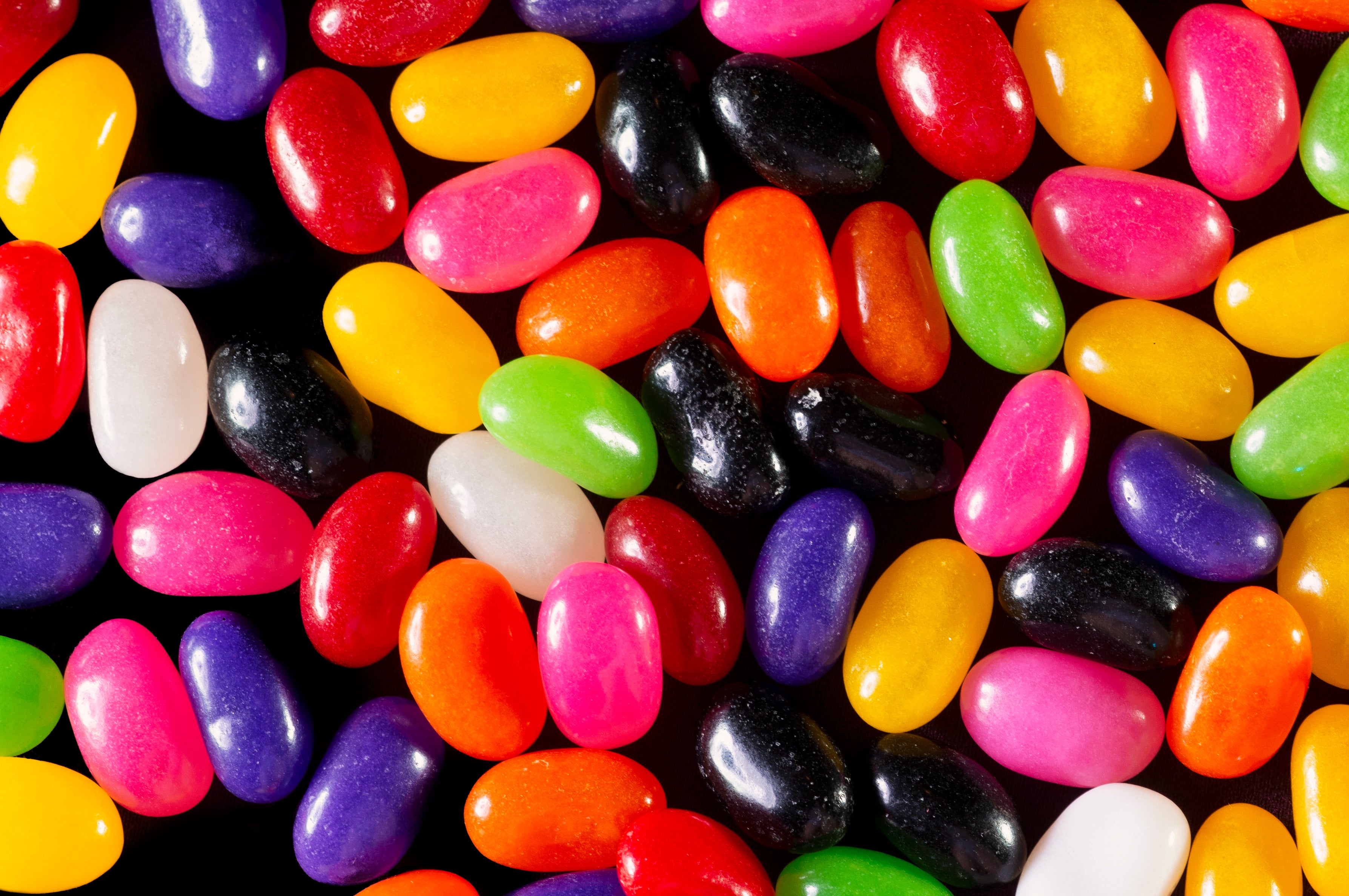 multi-coloured jelly beans.