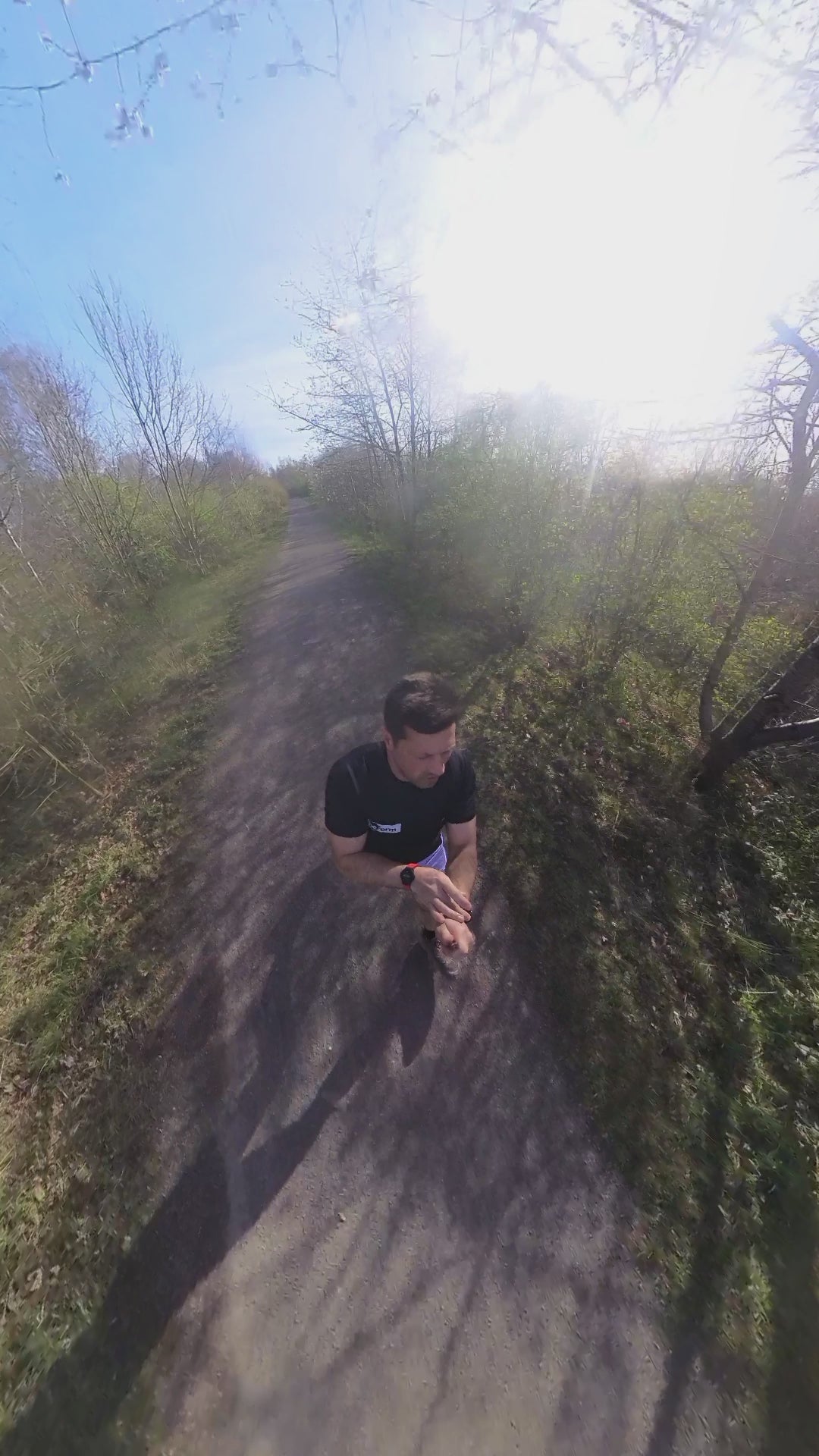 man running in countryside