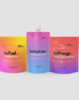 Three beForm product packages on a white background