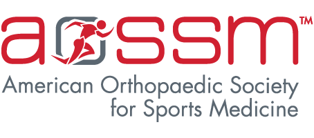 Logo of the American Orthopaedic Society for Sports Medicine with a stylized runner icon.
