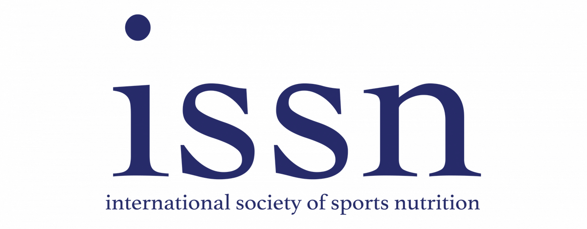Text 'issn international society of sports nutrition' on a dark textured background
